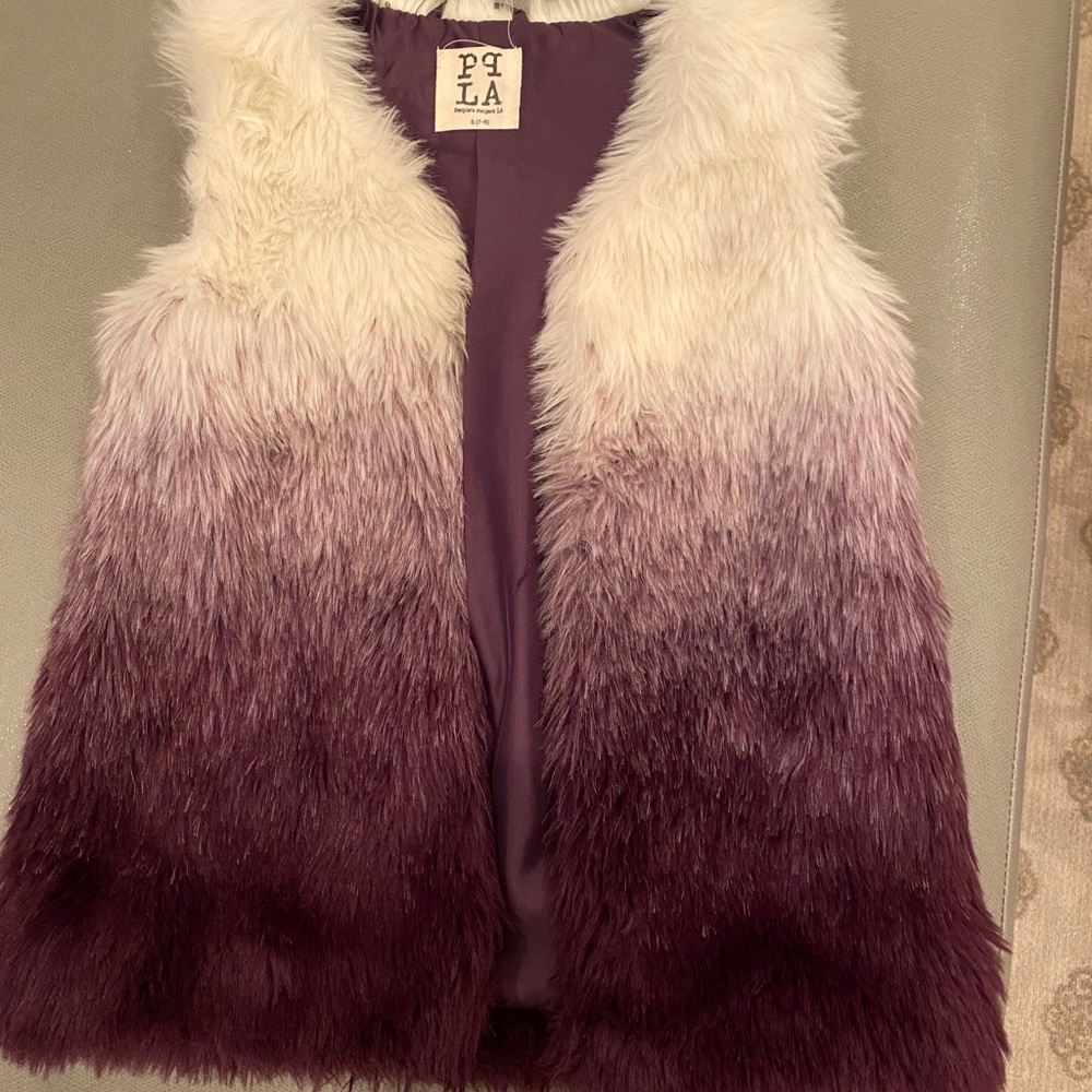Purple and white vest size 7/8